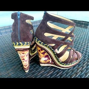 Christian Louboutin suede wedge sandals